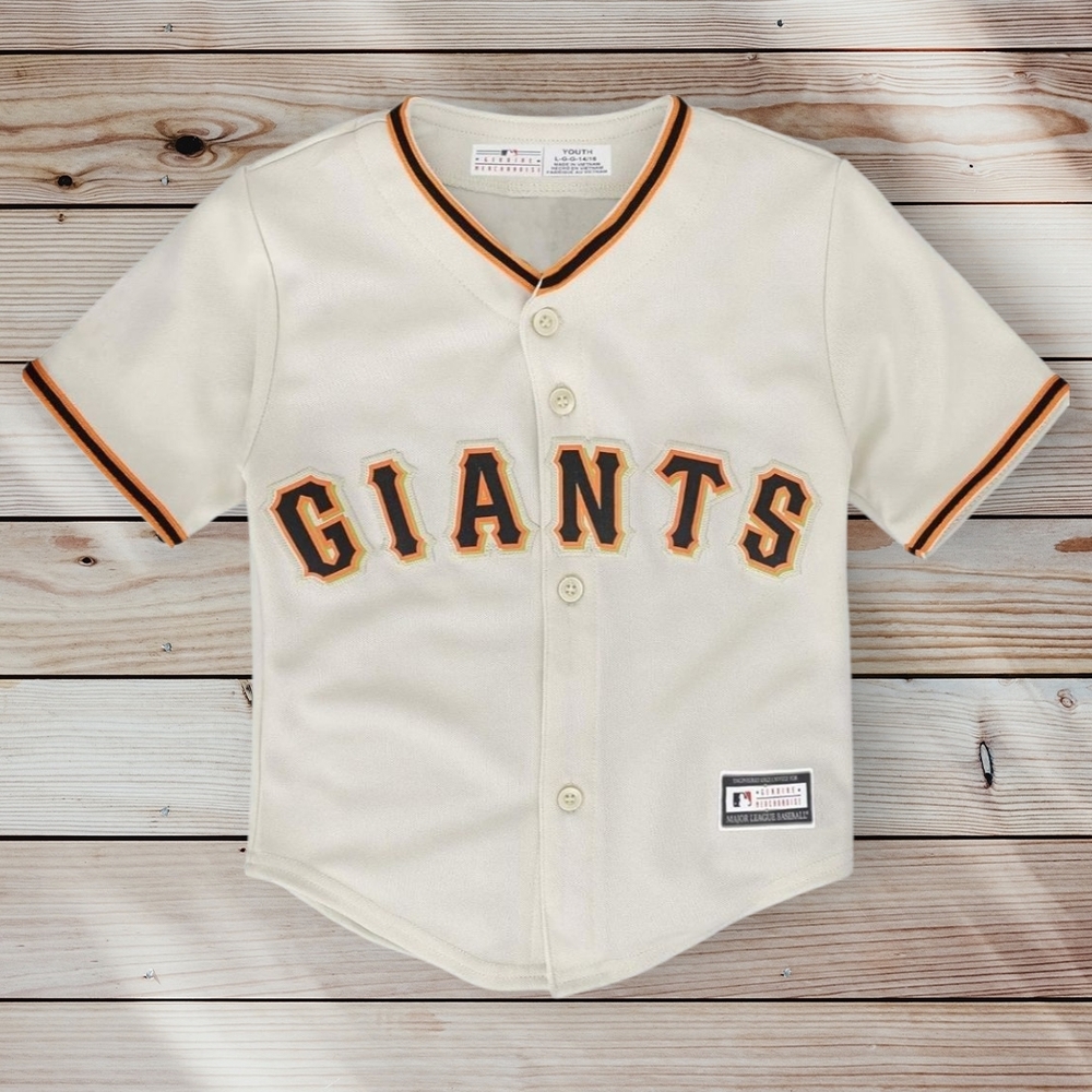 San Francisco Giants Toddler Jersey by Majestic – Size 24 Months  in Beige Color
